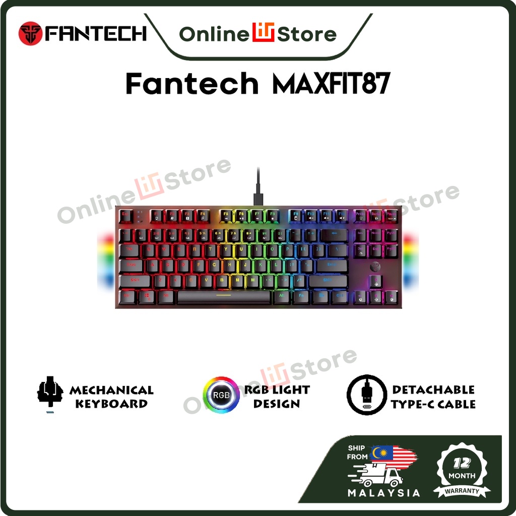 Fantech MK856 MAXFIT87 / MK855 MAXFIT108 คีย์บอร์ดเมคคานิคอล RGB แบบตั้งโปรแกรมได้