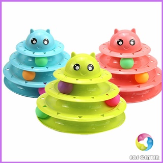 Eos Center รางบอล ตาโต ของเล่นแมวทรงโดม  รางบอล 4 ชั้น   Cat play plate