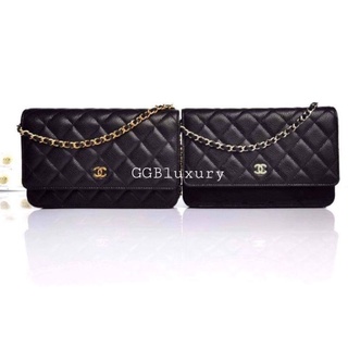 New​ Chanel Woc black​/beige carviar RHW/GHW​ HL29 Full​set