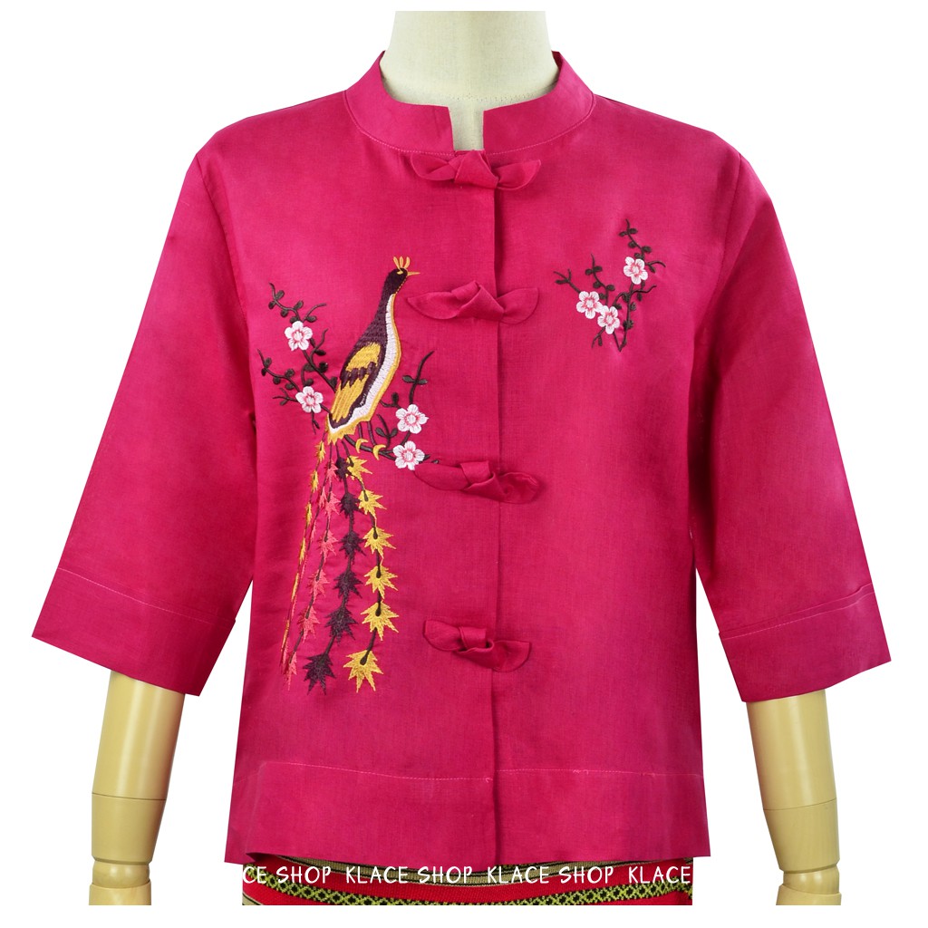 KLACES - เสื้อลินิน ยี่ห้อ In Ka Oil รหัส OKI772 เสื้อวันแม่ เสื้อผ้างานแต่ง ผู้ใหญ่