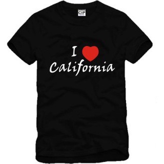 [Size 2T-6XL]เสื้อยืดผ้าฝ้ายแขนสั้นพิมพ์ลาย Cip I Love California แฟชั่นผู้ชาย