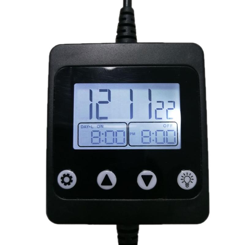 Aquarium ตัวควบคุมไฟ LED หรี่พร้อมจอแสดงผล LCD สำหรับถังปลา ระบบหรี่แสงอัจฉริยะเวลา Sunrise Sunset ระบบควบคุม LED