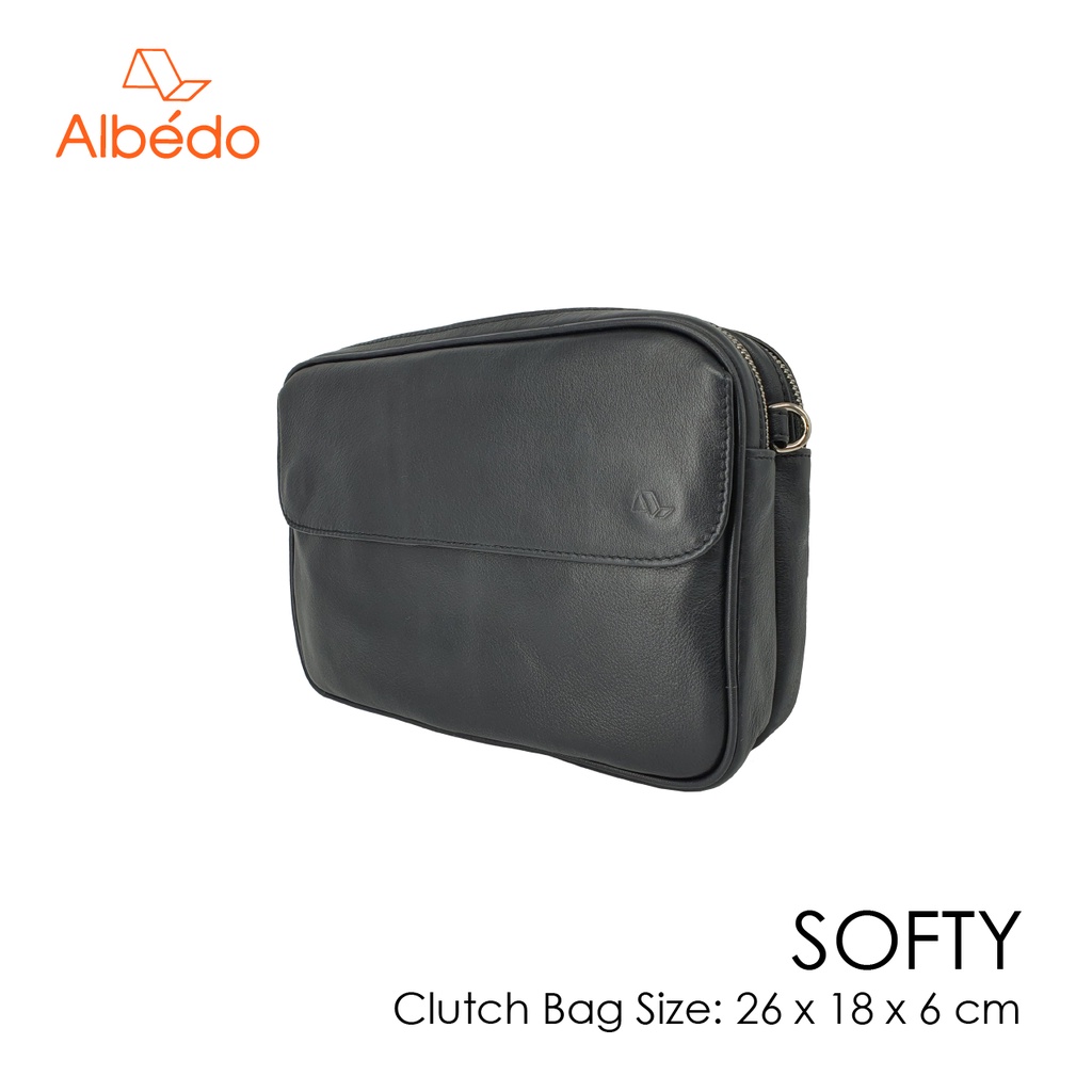 [Albedo] SOFTY CLUTCH BAG  กระเป๋าคลัทช์สะพายได้ หนังแท้ รุ่น SOFTY - SY04799
