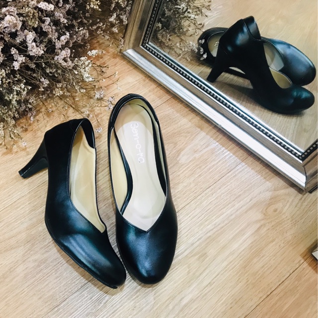 👠รองเท้าคัทชู KUTSU SHOSE ส้น 2 นิ้วครึ่ง หนังนิ่ม สวมใส่สบายเท้า👠