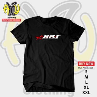 เสื้อยืดแขนสั้น ผ้าฝ้าย พิมพ์ลาย BRT Star Racing Team Combed ยุค 30s สีดํา ไซซ์ S M L XL XXLสามารถปรับแต่งได้