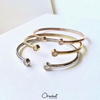 Orachat | Amber 14k bangle. (กำไลตัวเรือนสแตนเลส)