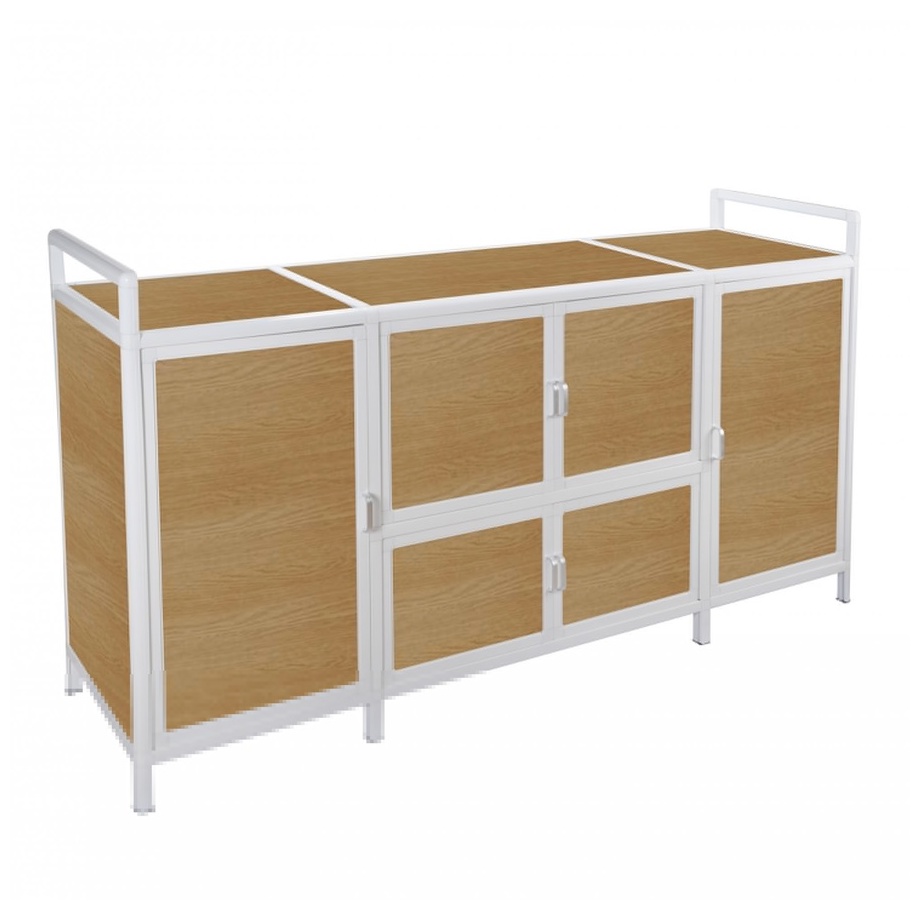 GlobalHouse CROWN ตู้อเนกประสงค์ในครัว 155x43x87 ซม. WOODY สีน้ำตาล สินค้าของแท้คุณภาพดี