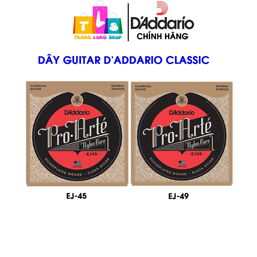 D'ADDARIO DAddario Pro Arte EJ45 / EJ49 Nylon Normal Tension Classic Guitar Strings ของแท้ USA