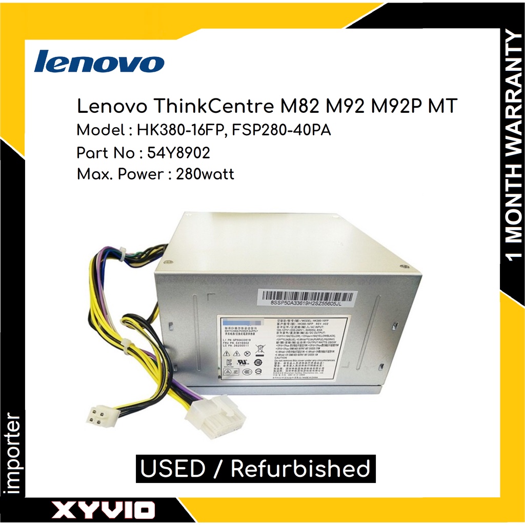 Lenovo ThinkCentre M82 M92 M92P MT แหล่งจ่ายไฟ PSU 280W 54Y8902 FSP280-40PA HK380-16FP