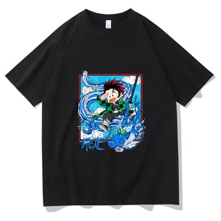 เสื้อยืดโอเวอร์ไซส์เสื้อยืด ผ้าฝ้าย 100% พิมพ์ลายกราฟิก Demon Slayer Kimetsu No Yaiba สไตล์ญี่ปุ่น สําหรับผู้ชาย LHZYS-3