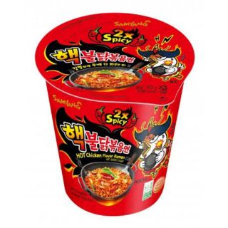 Samyang Extra Hot Chicken Flavor Ramen Cup 70กรัม​ ซัมยัง มาม่าเกาหลี​ รส​เผ็ด​คูณ​2​