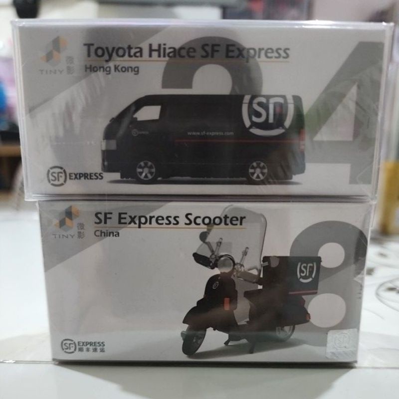 TINY CITY [24] +[18] TOYOTA HIACE SF EXPRESS HONG KONG + SF EXPRESS SCOOTER CHINA   ของใหม่แท้