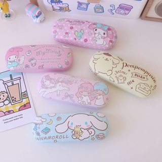 Sanrio 🌺 กล่องเก็บแว่นสายตาสั้น หนัง PU ลายการ์ตูนเมโลดี้ สุนัขหูใหญ่ น่ารัก สไตล์ญี่ปุ่น แบบพกพา สําหรับนักเรียนหญิง HelloKitty Kitty Melody Kuromi Cinnamoroll LittleTwinStars Pochacco PompomPurin  BADBADTZ-MARU Tuxedo Sam Kero Kero Keroppi