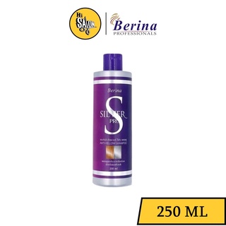 Berina Silver Pro Anti Yellow Shampoo เบอริน่า ซิลเวอร์ โปร แชมพูม่วง ล้างไรเหลือง สำหรับผมฟอกสี เพิ่มประกายสีเทา 250มล.