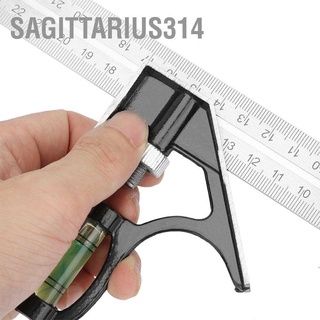 Sagittarius314 ไม้บรรทัด มุมสี่เหลี่ยม ปรับได้ 300 มม. 45 90 องศา พร้อมบับเบิ้ล