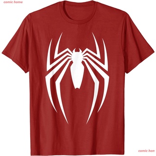 เสื้ comic home Marvel Spider-Man Game Logo Graphic T-Shirt T-Shirt ดพิมพ์ลาย เสื้อยืดผ้าฝ้าย คอกลม cotton ความนิยม เสื้