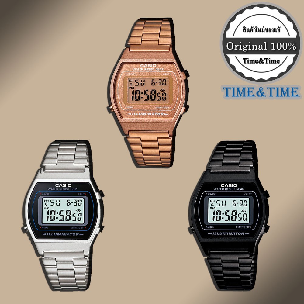 CASIO นาฬิกาข้อมือผู้หญิง รุ่น B640WC-5ADF สีพิ้งค์โกลด์, B640WD-1AVDF สีเงิน, B640WB-1ADF สีดำ ใหม่