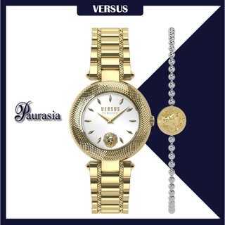 [ของแท้] Versus by Versace นาฬิกาข้อมือ ผู้หญิง รุ่น VERSUS VSP712-118 BRICK LANE D/SILVER  WITH IPYG JEWE paurasia