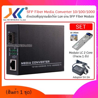 SET สุดคุ้ม!! SFP GIGABIT FIBER MEDIA CONVERTER จำนวน 1 ตัว พร้อม Module SFP LC 2 Slot(MD012+P105-XX)