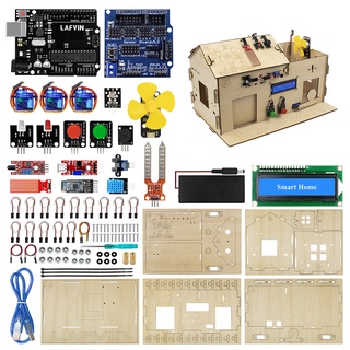 [พร้อมส่ง] Lafvin ชุดสมาร์ทบ้านกับเซนเซอร์โปรเจค Arduino Uno R3 Diy เสริมการเรียนรู้เด็ก