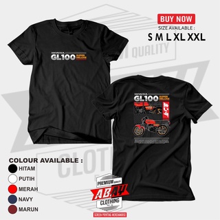 เสื้อยืดแขนสั้น พิมพ์ลายรถจักรยานยนต์ Honda GL100สามารถปรับแต่งได้