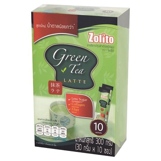 🚚💨พร้อมส่ง!! โซลิโต้ ชาเขียวปรุงสำเร็จชนิดผง 30กรัม x 10 ซอง Zolito Green Tea Latte Mixed Powder 30g x 10 Sachets