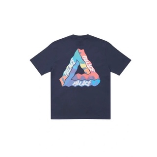 ใหม่พร้อมส่ง ของแท้ Palace Tri Visions Tee Navy