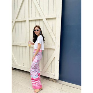 🍓summer berry pants เก๋มาก ไม่ซ้ำใคร งานตัดของทางร้าน กางเกงสีชมพูแต่งลายso cute💘🍓