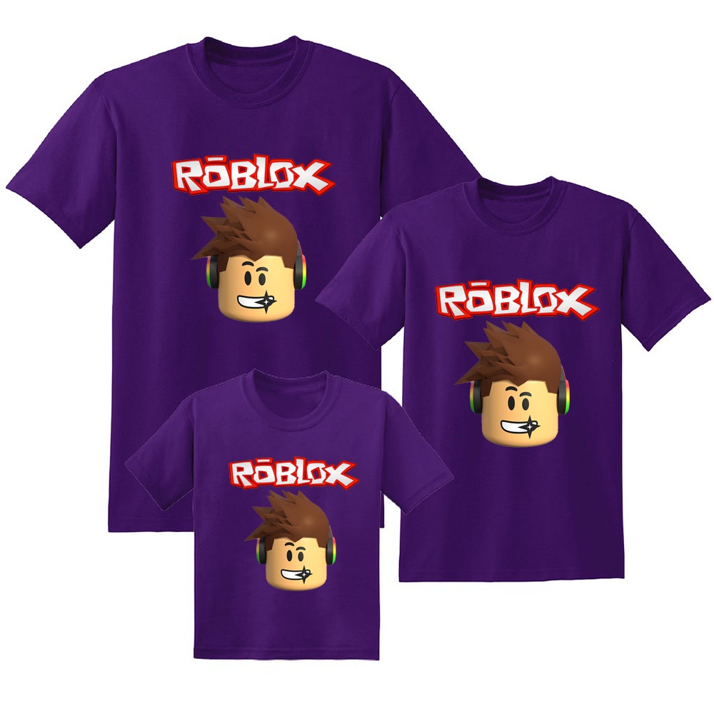 เสื้อยืด พิมพ์ลาย Roblox Family Matching Mom Dad and Kids Roblox สีม่วง สําหรับครอบครัว แม่ และเด็ก