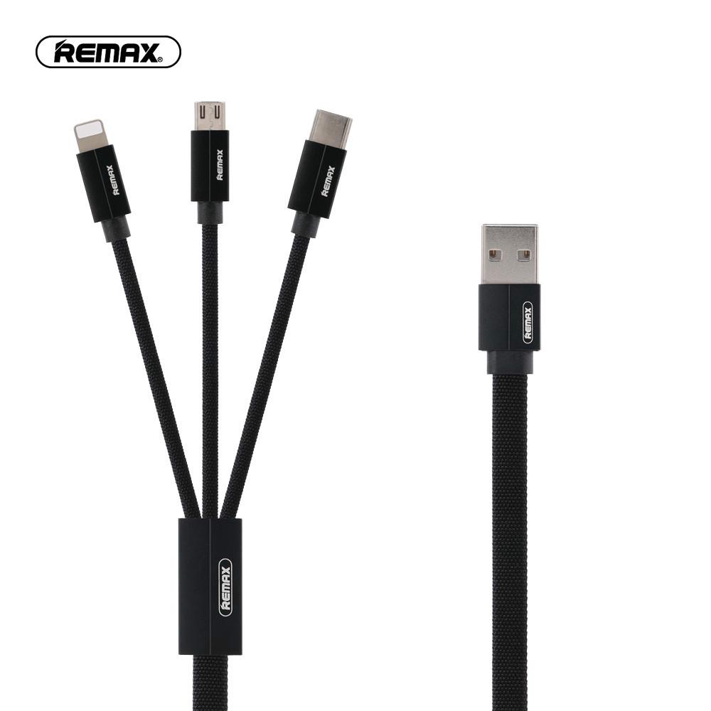 REMAX สายชาร์จเคเบิ้ล  3 in 1 สำหรับ Micro USB &amp; Lighting &amp; Type-C 1 ม.