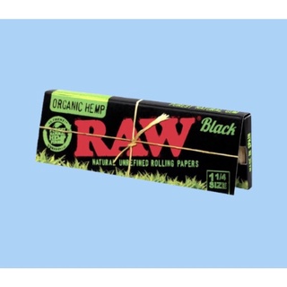 RAW Black Organic 1/4 กระดาษม้วน เผาไหม้ช้า+บางกว่าclassic,organic (ทำจากกัuชง)-50แผ่น