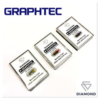 ใบมีดเครื่องตัดสติ๊กเกอร์​ Graphtec​ (30°/45°/60°)​ (ราคาต่อ 1 กล่อง ล้อ 1 ชิ้น หัวจับ 1 หัว )