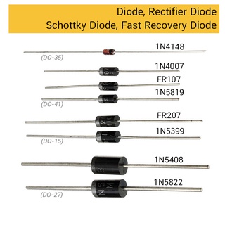 ไดโอด 1N4148 1N4001 1N4004 1N4007 1N5399 1N5404 1N5406 1N5408 FR107 FR207💚 RL207 1N5818 1N5819 1N5822 diode