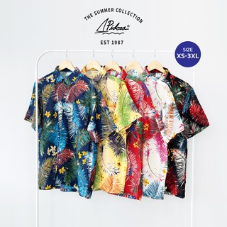 เสื้อฮาวาย Pidoza Hawaii พิมพ์ลาย Palm Breeze Print แนววินเทจ ทรงหลวม ใส่สบาย ผ้าสปันเรยอน