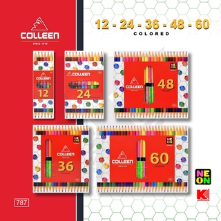 สีไม้ คอลลีน Colleen 12 24 36 48 60 สี รุ่น 787 (แบบ 1 ด้าม 2 สี)