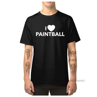 เสื้อยืดคอกลม ผ้าฝ้าย 100% พิมพ์ลาย I Love Paintball แฟชั่นฤดูร้อน สําหรับผู้ชาย