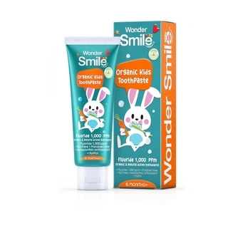 ยาสีฟันเด็ก Wonder Smile Kids ยาสีฟันออแกนิค วันเดอร์สมายด์คิดส์ เด็กกลืนได้