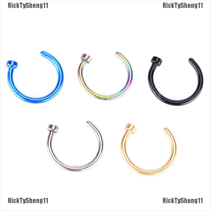 Surgical Steel Open Lip Hoop Earrings - Small Thin Nose Ring, 20G Body Piercing Jewelry