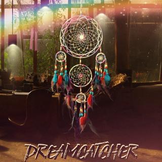 5 แหวนขนหัตถกรรมจับฝันสีน้ำตาลลมตีระฆังเครื่องประดับแฮนด์เมดอินเดีย Dreamcatcher สุทธิสำหรับแขวนผนัง th061#