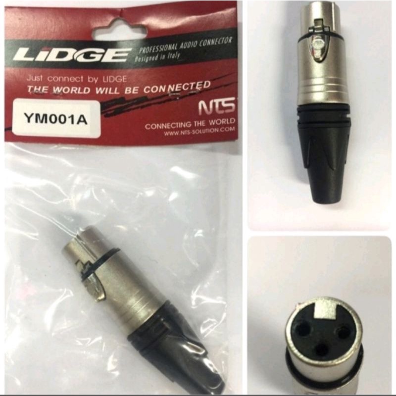 ปลั๊ก​XLR​ แจ๊คแคนนอน​ ตัวเมีย​ ยี่ห้อ​LIDGE​ รุ่นYM001A
