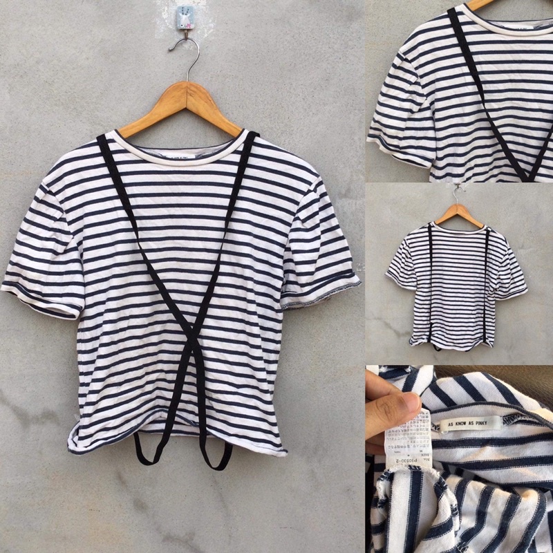 เสื้อยืด ลายทาง AS KNOW AS PINKY