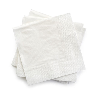 กระดาษ Napkins 24x24cm สีขาว พับ4