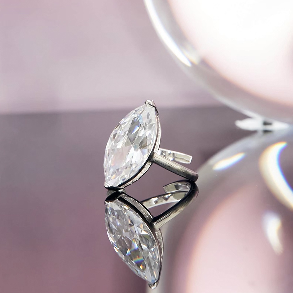 SWAN خاتم فضة Oversize Marquise بزركون — صورة 2