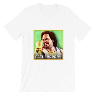 T-shirt  เสื้อยืด พิมพ์ลายภาพยนตร์ Fatherrrr IT Crowd Douglas British สไตล์วินเทจ สําหรับผู้ชายS-5XL