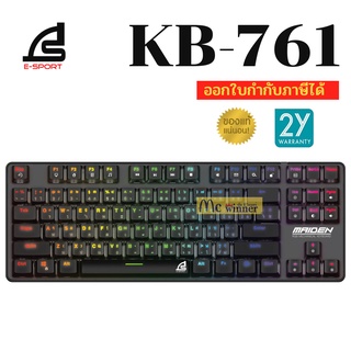 KEYBOARD (คีย์บอร์ด) SIGNO (KB-761) FULL RGB กันน้ำ IP68 USB 2.0 กระจายความร้อนได้ดี (RED&amp;BLUE SWITCH) (2Y) ของแท้