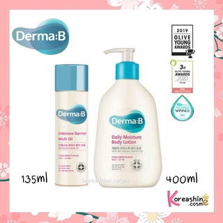 (พร้อมส่ง/ของแท้) Derma:B Intensive Barrier Multi Oil 135ml / Daily Moisture Body Lotion 400ml -ออยล์&amp;โลชั่น บำรุงผิว