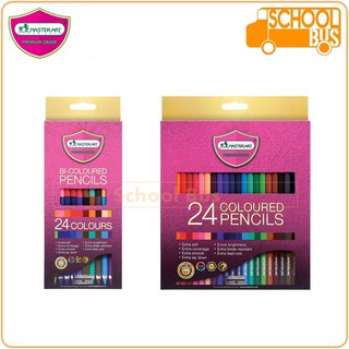 สีไม้ Master Art 24 สี รุ่นใหม่ ดินสอสี มาสเตอร์อาร์ต 1 และ 2 หัว Bi / Coloured Pencils Mas