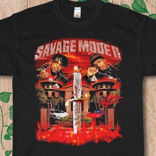 เสื้อยืดลำลองเสื้อยืดผ้าฝ้าย พิมพ์ลาย Savage and Metro Boomin Drop Limited Edition Savage Mode II สไตล์ฮิปฮอป คลาสสิก 21