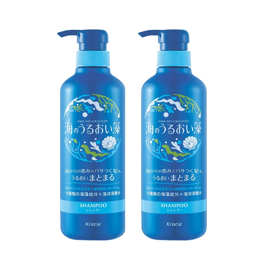 KRACIE UMI NO URUOISO แชมพูสระผม อุมิ โนะ อูรุโออิโซ สูตรสารสกัดจากสาหร่ายสีแดง สีน้ำตาล สีเขียว คอล