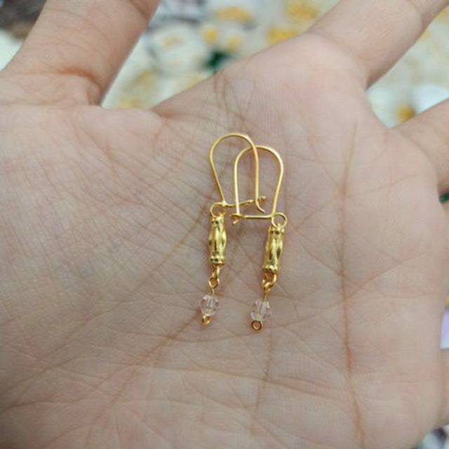 ต่างหูคริสตัลแบมบู ชั่ง 0.5 กรัม